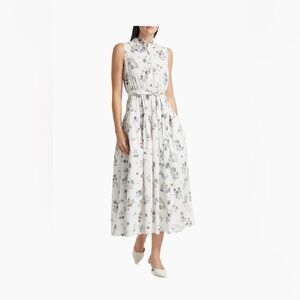 Dior White Floral Midi Dress S/M